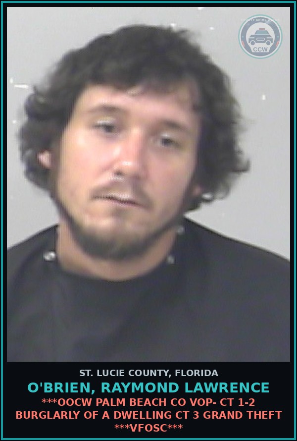 Booking mugshot of O'brien, Raymond Lawrence in St. Lucie County