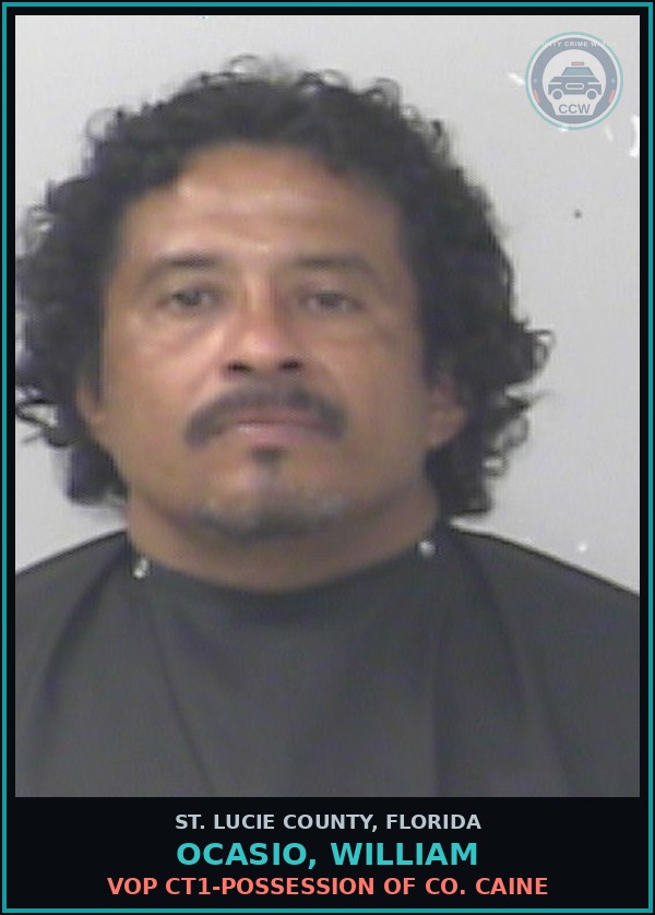 Booking mugshot of Ocasio, William in St. Lucie County