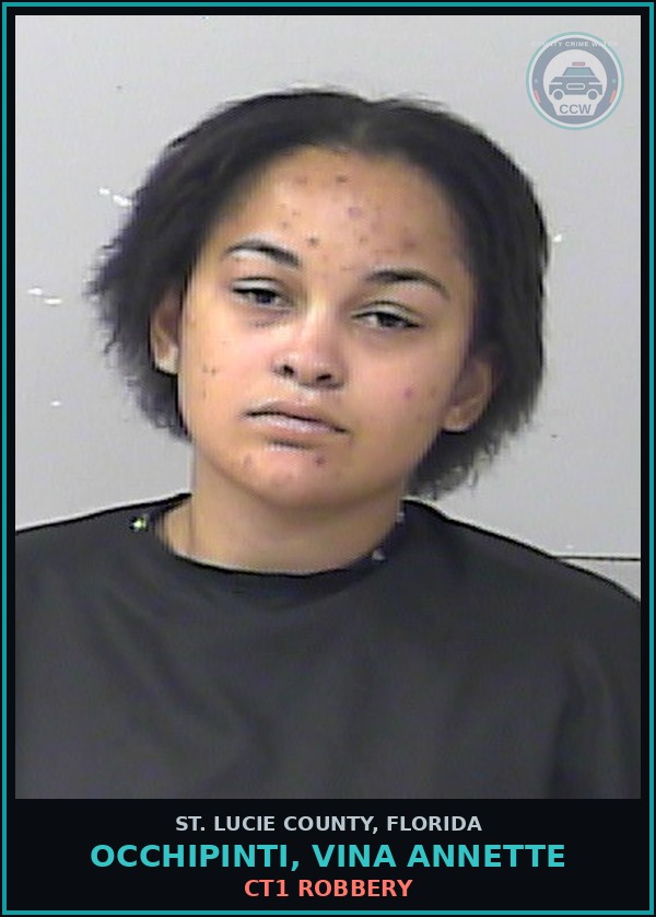 Booking mugshot of Occhipinti, Vina Annette in St. Lucie County
