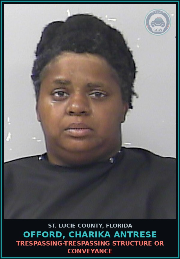 Booking mugshot of Offord, Charika Antrese in St. Lucie County