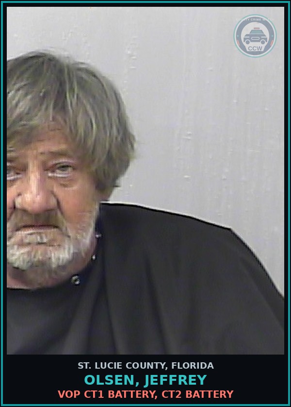 Booking mugshot of Olsen, Jeffrey in St. Lucie County