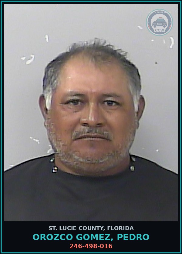 Booking mugshot of Orozco Gomez, Pedro in St. Lucie County