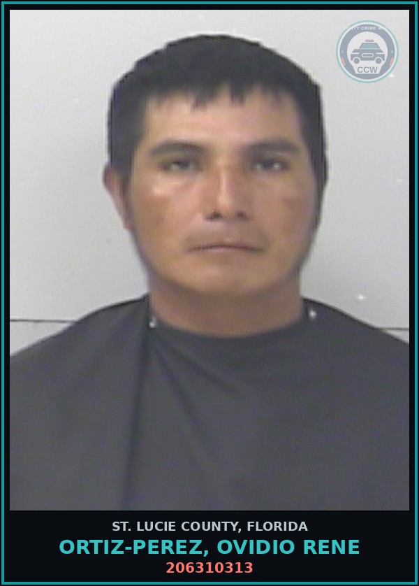 Booking mugshot of Ortiz-perez, Ovidio Rene in St. Lucie County
