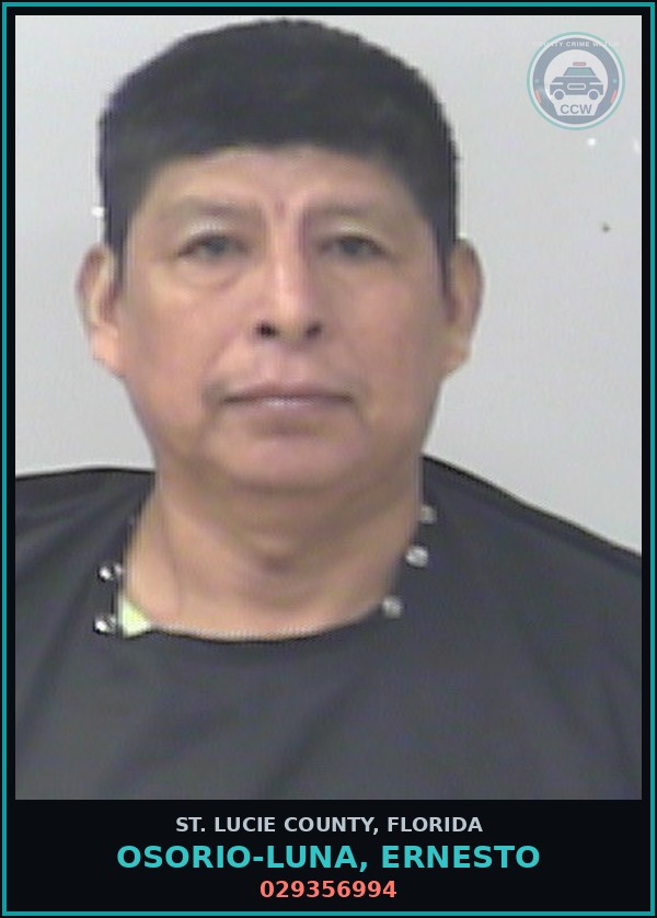 Booking mugshot of Osorio-luna, Ernesto in St. Lucie County