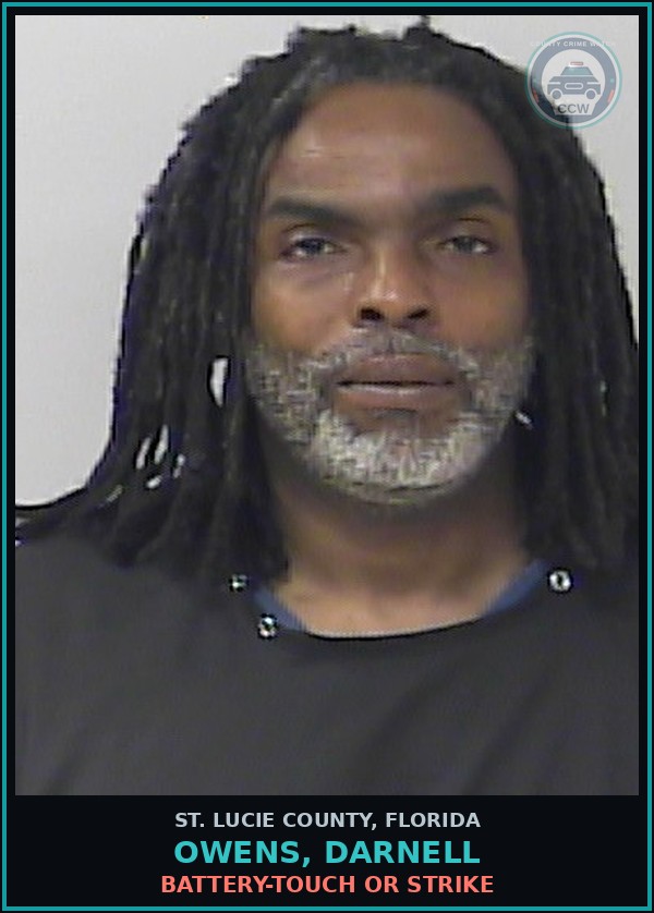Booking mugshot of Owens, Darnell in St. Lucie County