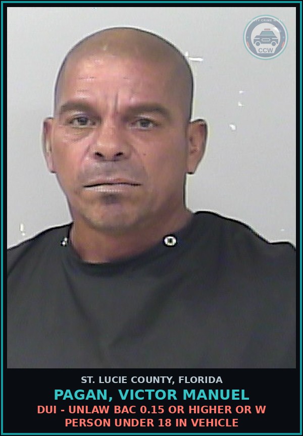 Booking mugshot of Pagan, Victor Manuel in St. Lucie County