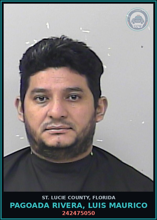 Booking mugshot of Pagoada Rivera, Luis Maurico in St. Lucie County