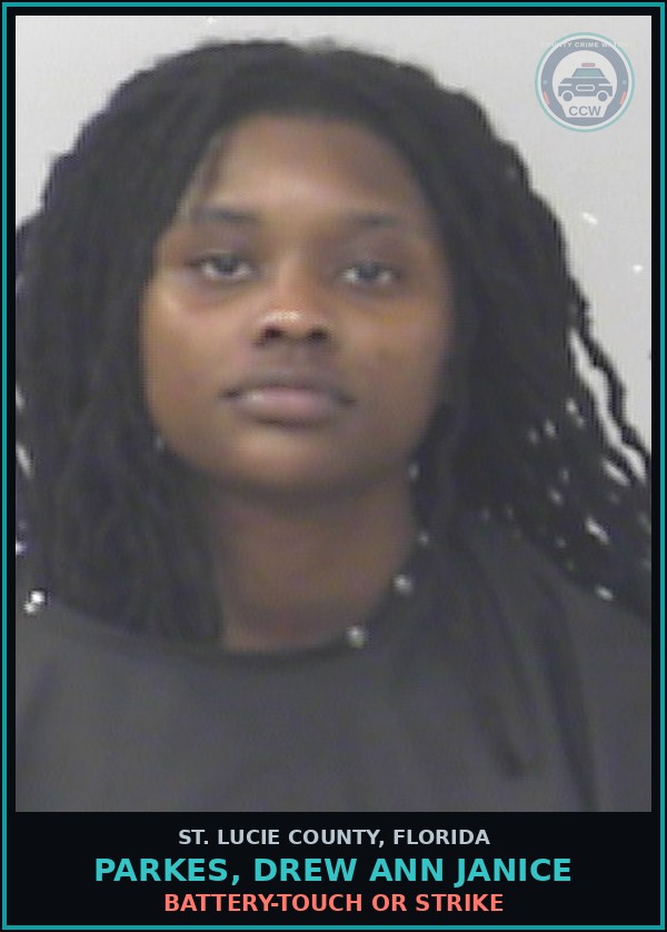 Booking mugshot of Parkes, Drew Ann Janice in St. Lucie County