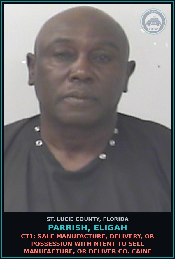 Booking mugshot of Parrish, Eligah in St. Lucie County