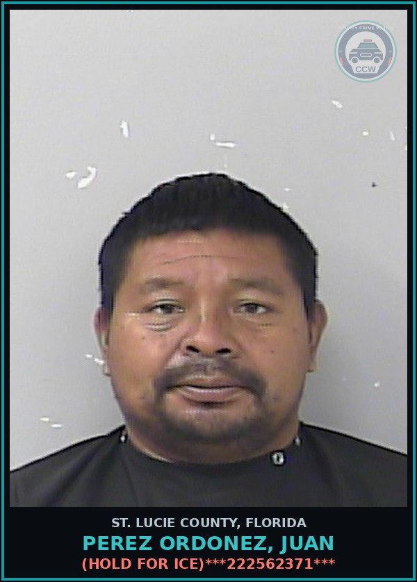 Booking mugshot of Perez Ordonez, Juan in St. Lucie County