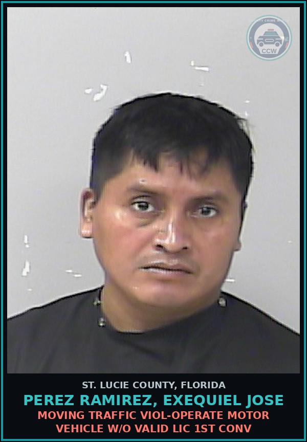 Booking mugshot of Perez Ramirez, Exequiel Jose in St. Lucie County