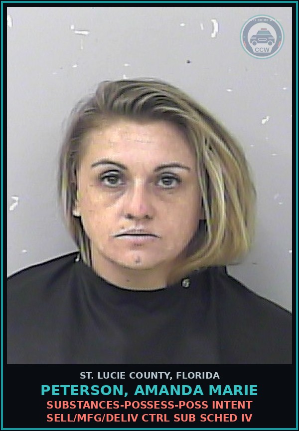 Booking mugshot of Peterson, Amanda Marie in St. Lucie County