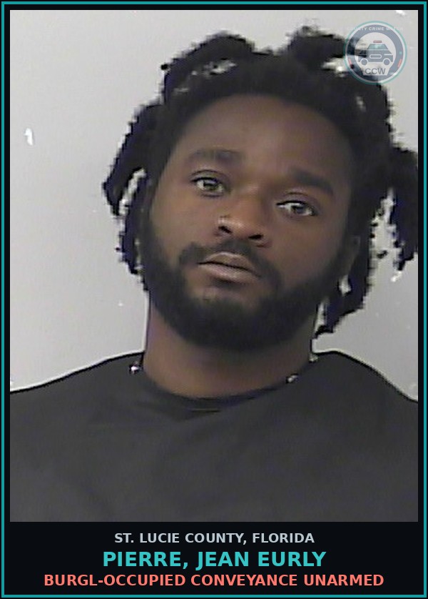 Booking mugshot of Pierre, Jean Eurly in St. Lucie County
