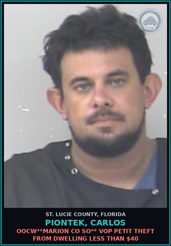 Booking mugshot of Piontek, Carlos in St. Lucie County