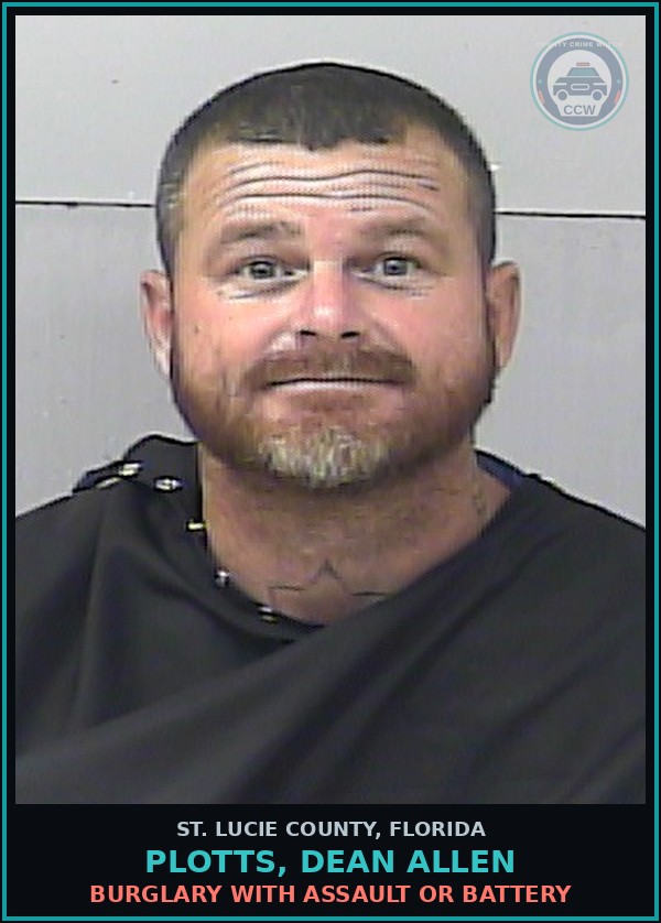 Booking mugshot of Plotts, Dean Allen in St. Lucie County