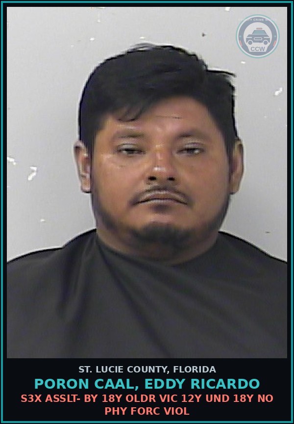 Booking mugshot of Poron Caal, Eddy Ricardo in St. Lucie County