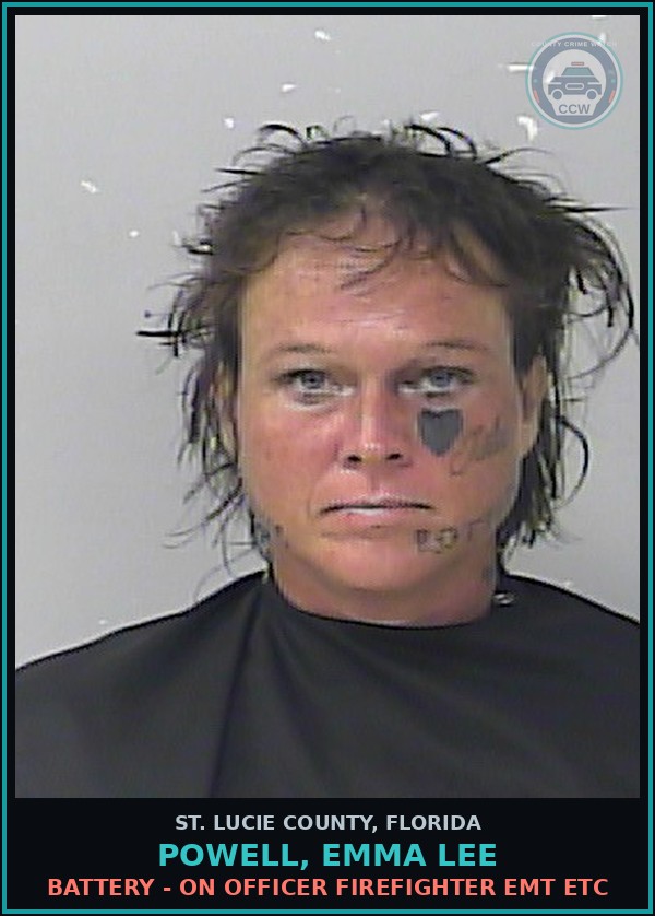 Booking mugshot of Powell, Emma Lee in St. Lucie County