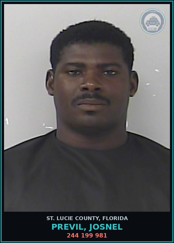 Booking mugshot of Previl, Josnel in St. Lucie County