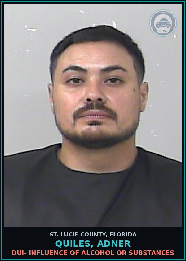 Booking mugshot of Quiles, Adner in St. Lucie County