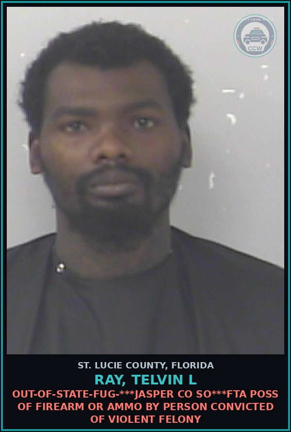 Booking mugshot of Ray, Telvin L in St. Lucie County