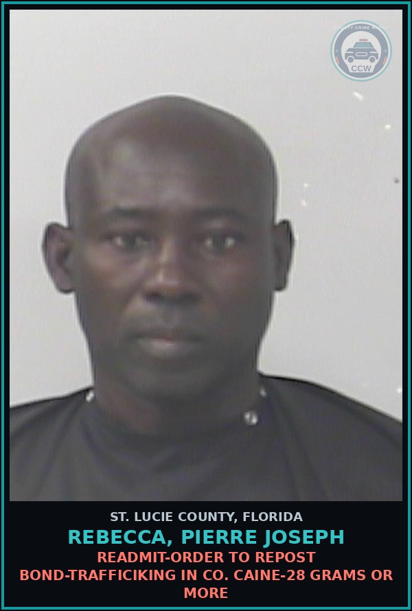 Booking mugshot of Rebecca, Pierre Joseph in St. Lucie County