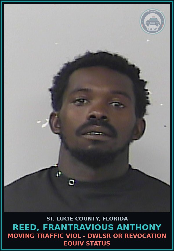 Booking mugshot of Reed, Frantravious Anthony in St. Lucie County