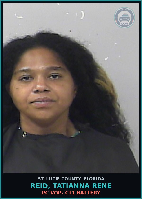Booking mugshot of Reid, Tatianna Rene in St. Lucie County