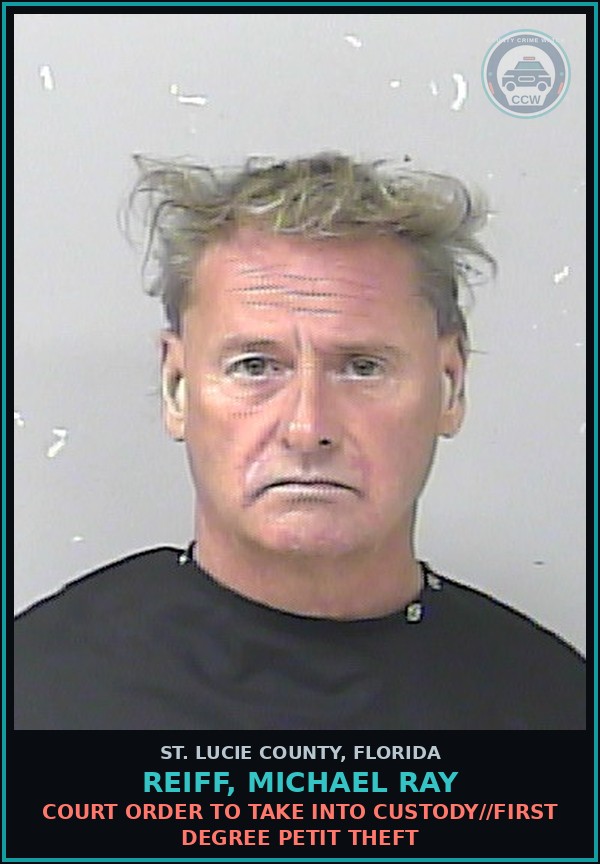Booking mugshot of Reiff, Michael Ray in St. Lucie County