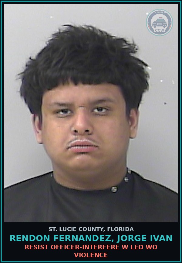 Booking mugshot of Rendon Fernandez, Jorge Ivan in St. Lucie County