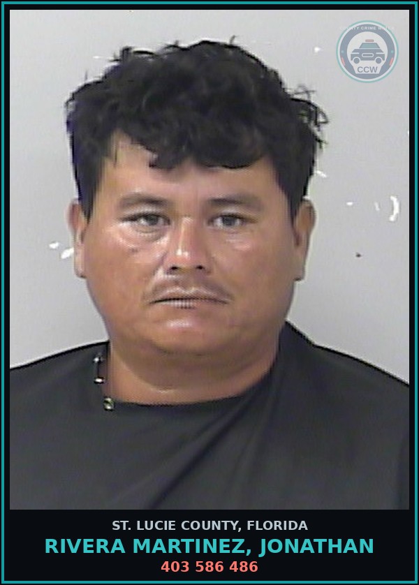Booking mugshot of Rivera Martinez, Jonathan in St. Lucie County