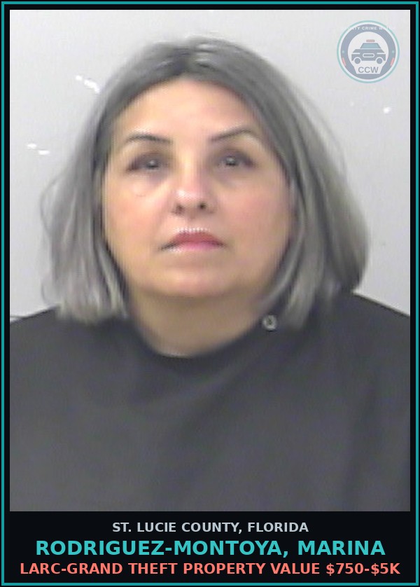 Booking mugshot of Rodriguez-montoya, Marina in St. Lucie County