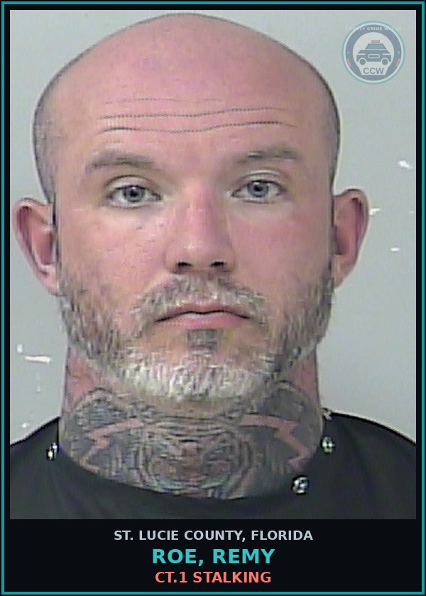 Booking mugshot of Roe, Remy in St. Lucie County