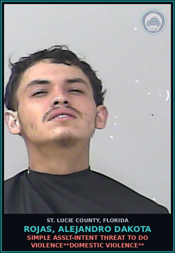Booking mugshot of Rojas, Alejandro Dakota in St. Lucie County