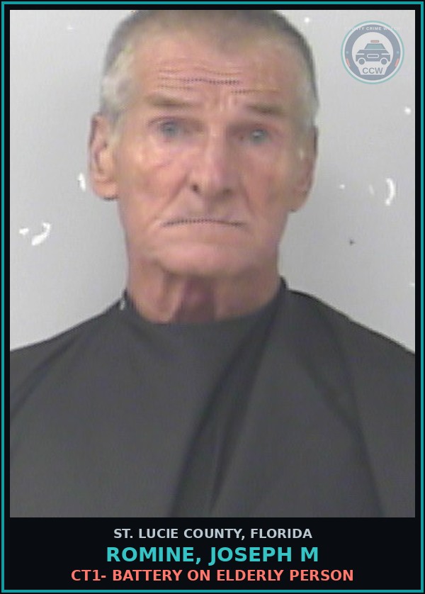 Booking mugshot of Romine, Joseph M in St. Lucie County