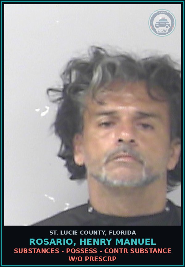 Booking mugshot of Rosario, Henry Manuel in St. Lucie County