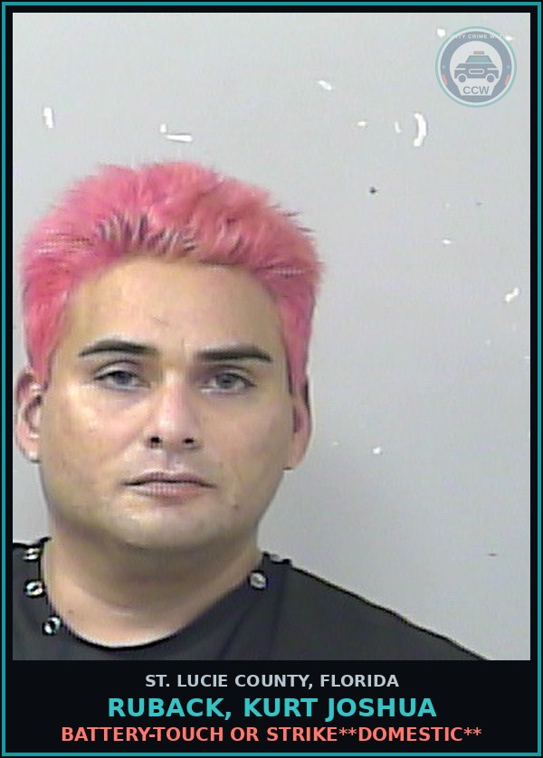 Booking mugshot of Ruback, Kurt Joshua in St. Lucie County