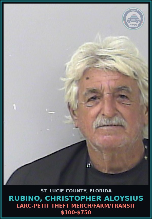 Booking mugshot of Rubino, Christopher Aloysius in St. Lucie County