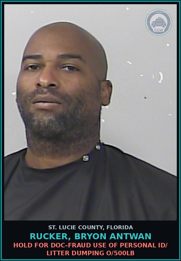 Booking mugshot of Rucker, Bryon Antwan in St. Lucie County