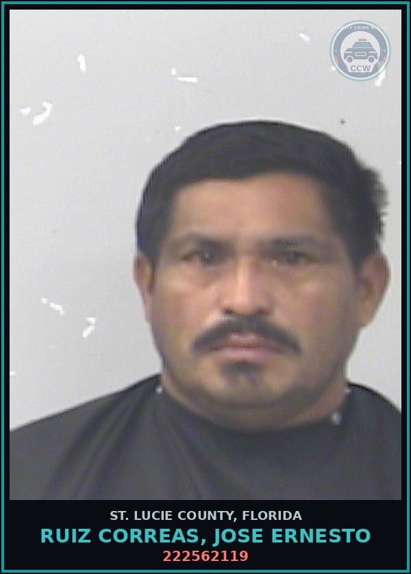 Booking mugshot of Ruiz Correas, Jose Ernesto in St. Lucie County