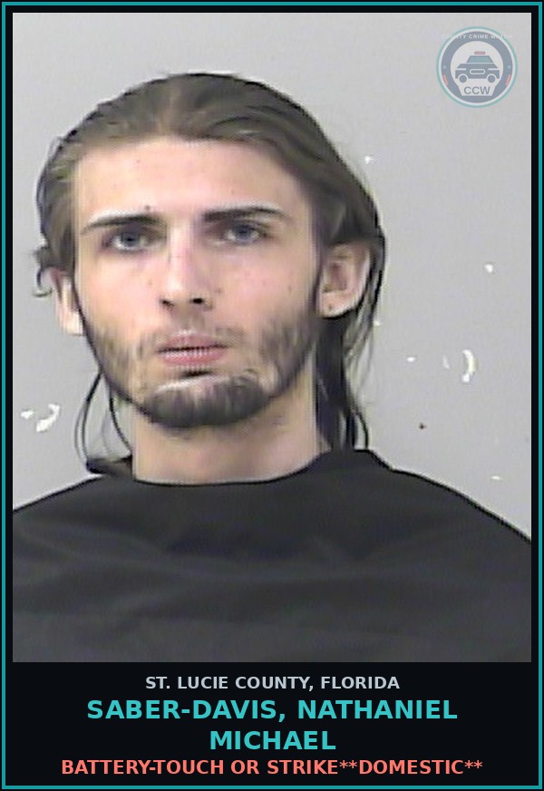 Booking mugshot of Saber-davis, Nathaniel Michael in St. Lucie County