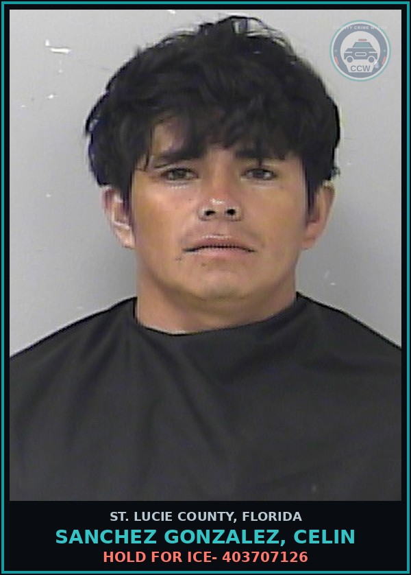 Booking mugshot of Sanchez Gonzalez, Celin in St. Lucie County