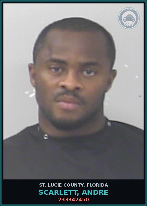 Booking mugshot of Scarlett, Andre in St. Lucie County
