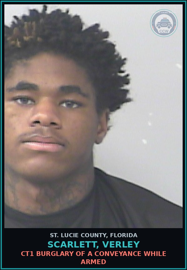 Booking mugshot of Scarlett, Verley in St. Lucie County