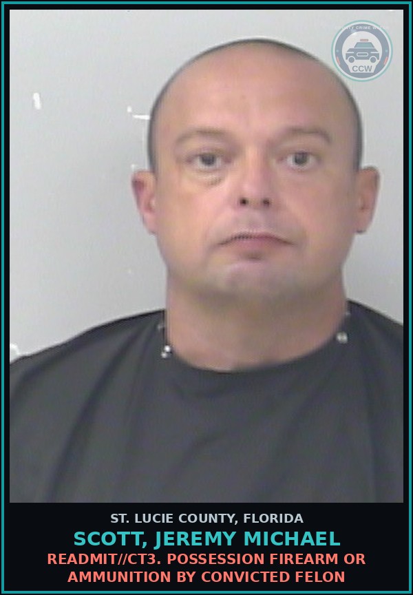 Booking mugshot of Scott, Jeremy Michael in St. Lucie County
