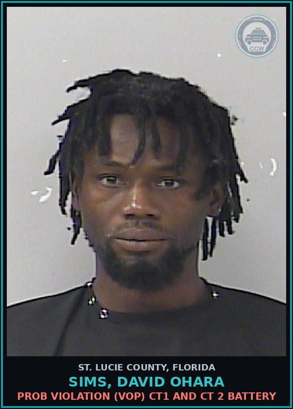 Booking mugshot of Sims, David Ohara in St. Lucie County