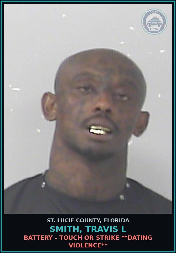 Booking mugshot of Smith, Travis L in St. Lucie County