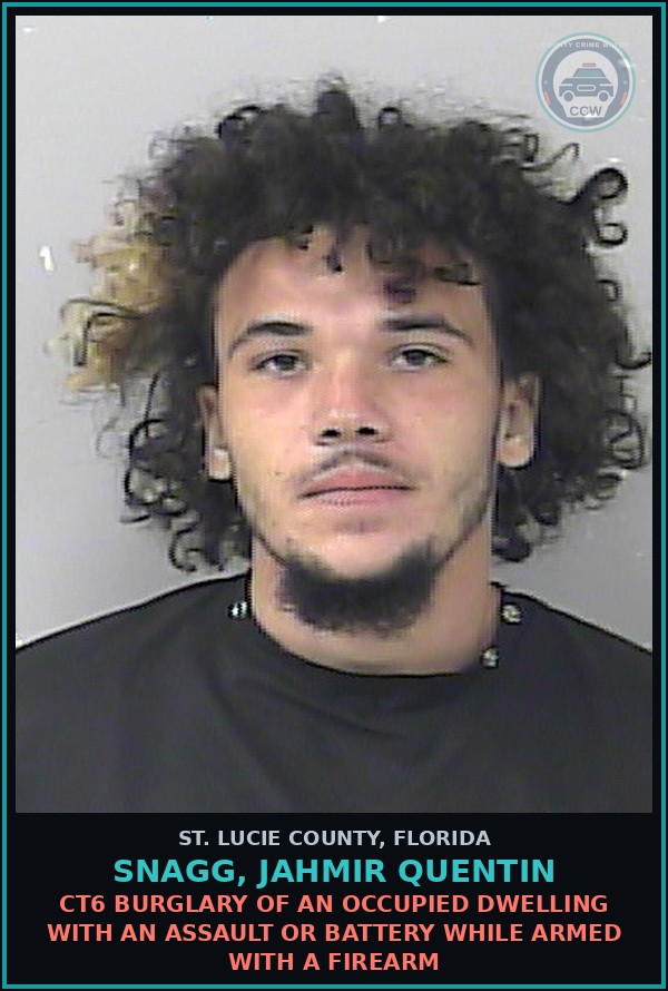 Booking mugshot of Snagg, Jahmir Quentin in St. Lucie County