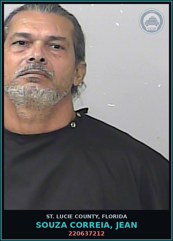 Booking mugshot of Souza Correia, Jean in St. Lucie County