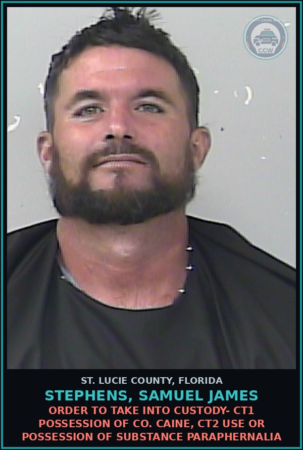 Booking mugshot of Stephens, Samuel James in St. Lucie County
