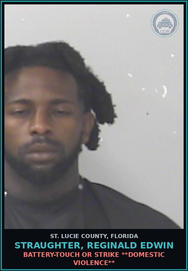 Booking mugshot of Straughter, Reginald Edwin in St. Lucie County